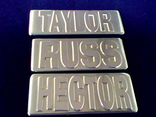 Placa metalico de Nome